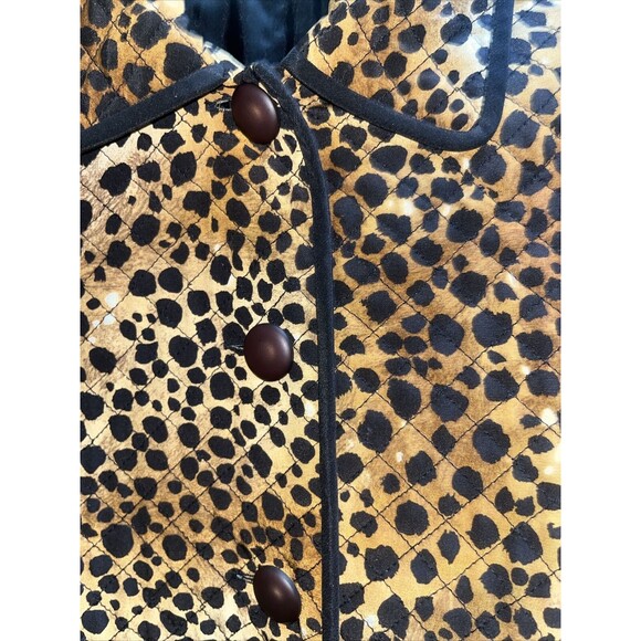 VTG Maggy London 100% Silk Button Cheetah Leopard Blazer Jacket Top Size 6 - Picture 5 of 5